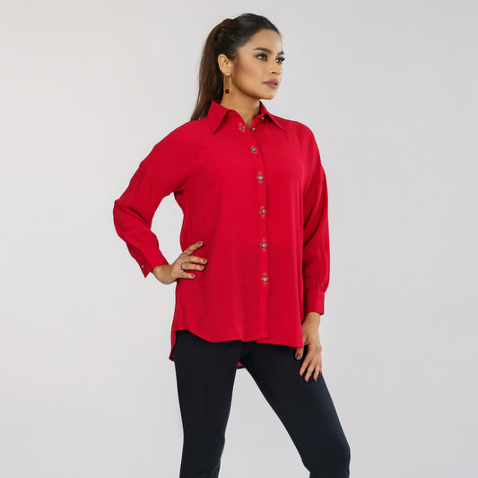 Womens Red Workwear Shirt