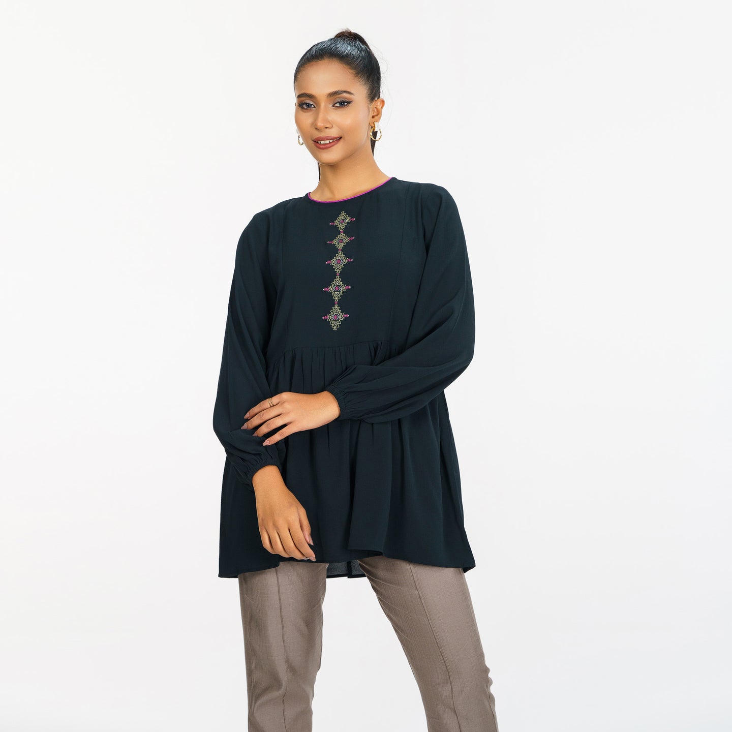 Women's Black Workwear Top