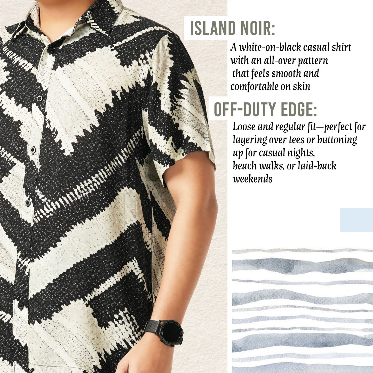 Mens Black Aop Casual Shirt