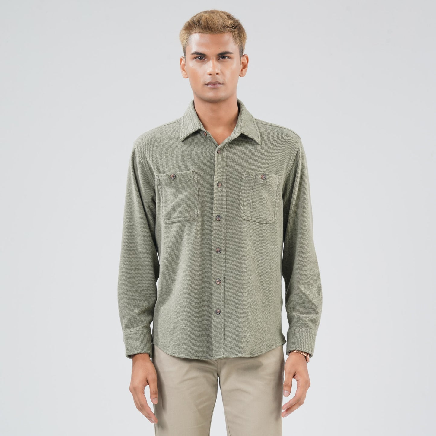 Mens Olive Casual Shirt
