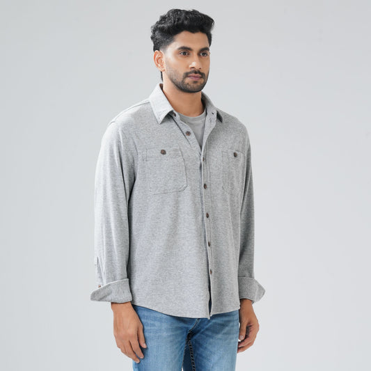 Mens Grey Casual Shirt