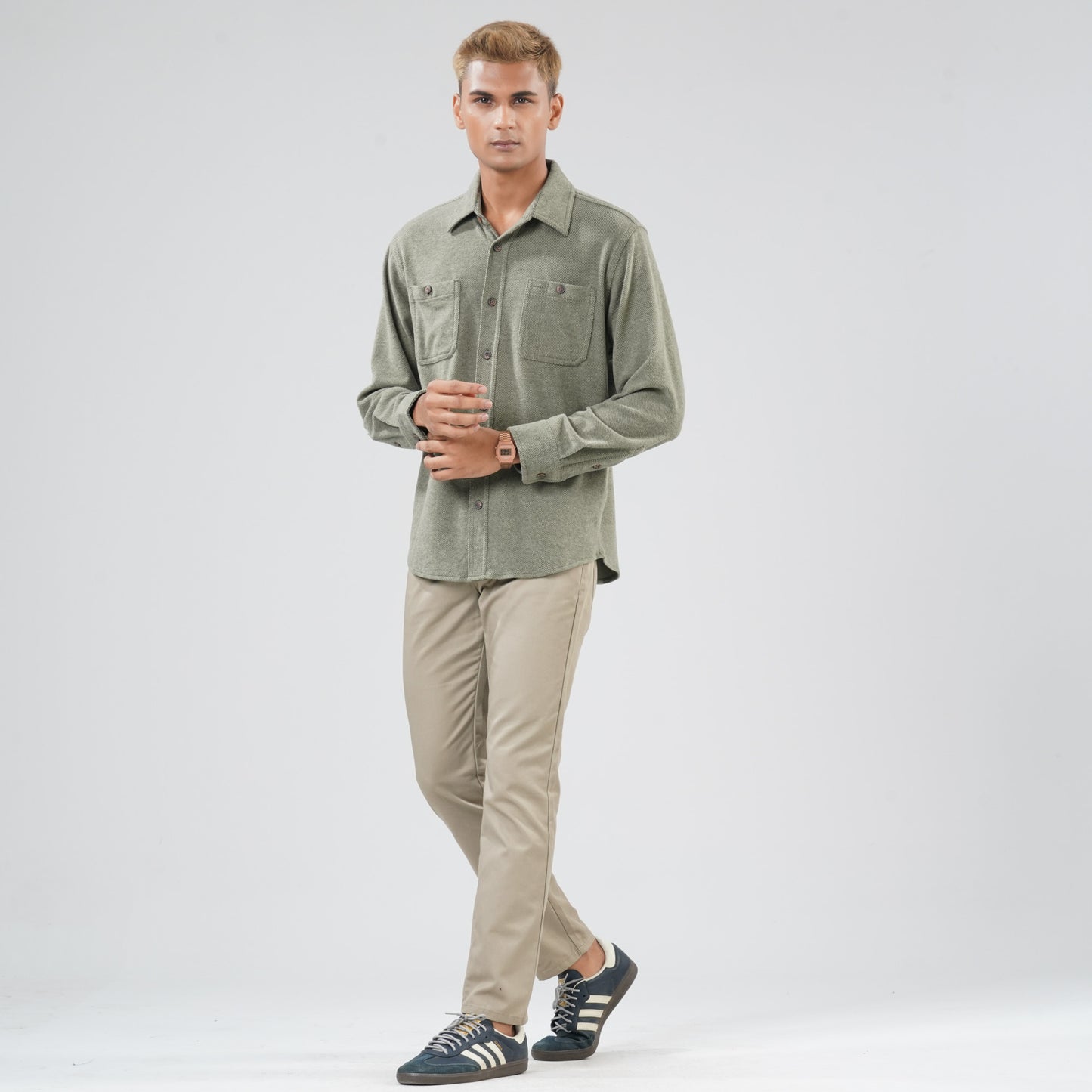 Mens Olive Casual Shirt