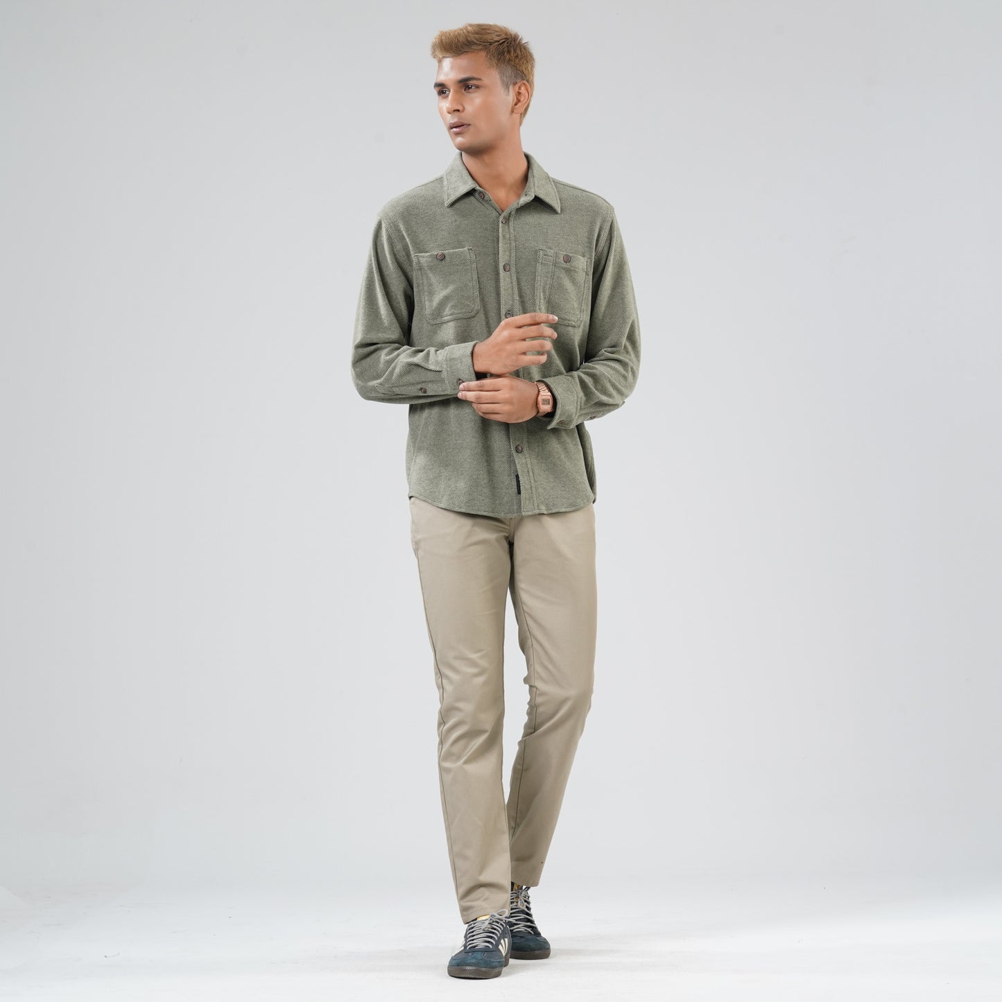 Mens Olive Casual Shirt
