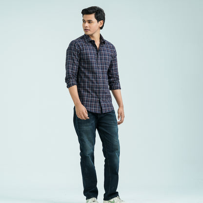 Men’s Ash Navy Casual Cotton Shirt