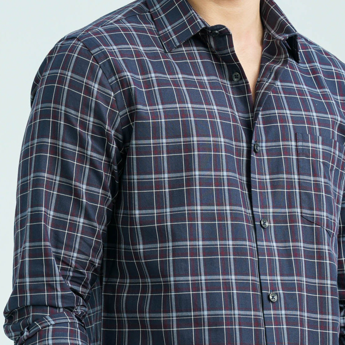 Men’s Ash Navy Casual Cotton Shirt