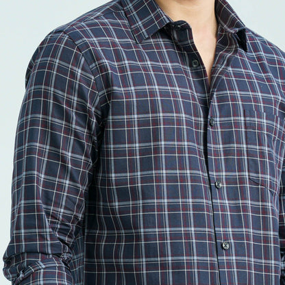 Men’s Ash Navy Casual Cotton Shirt