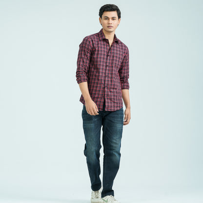 Men’s Green Red Casual Cotton Shirt