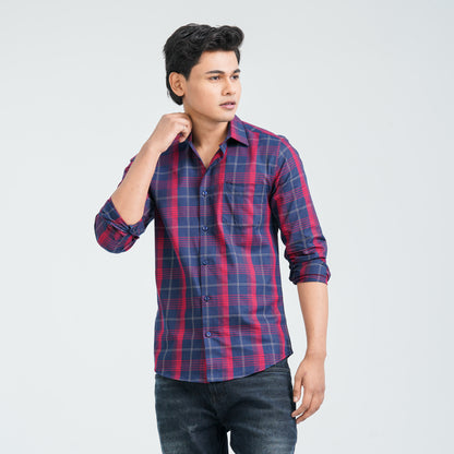 Men’s Red Navy Casual Cotton Shirt