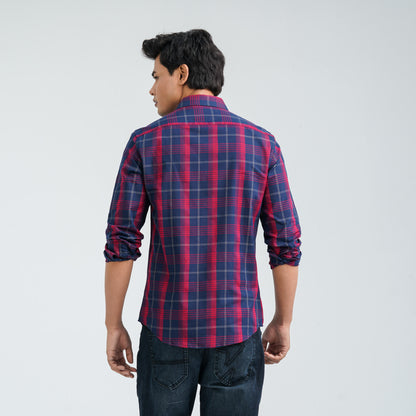 Men’s Red Navy Casual Cotton Shirt