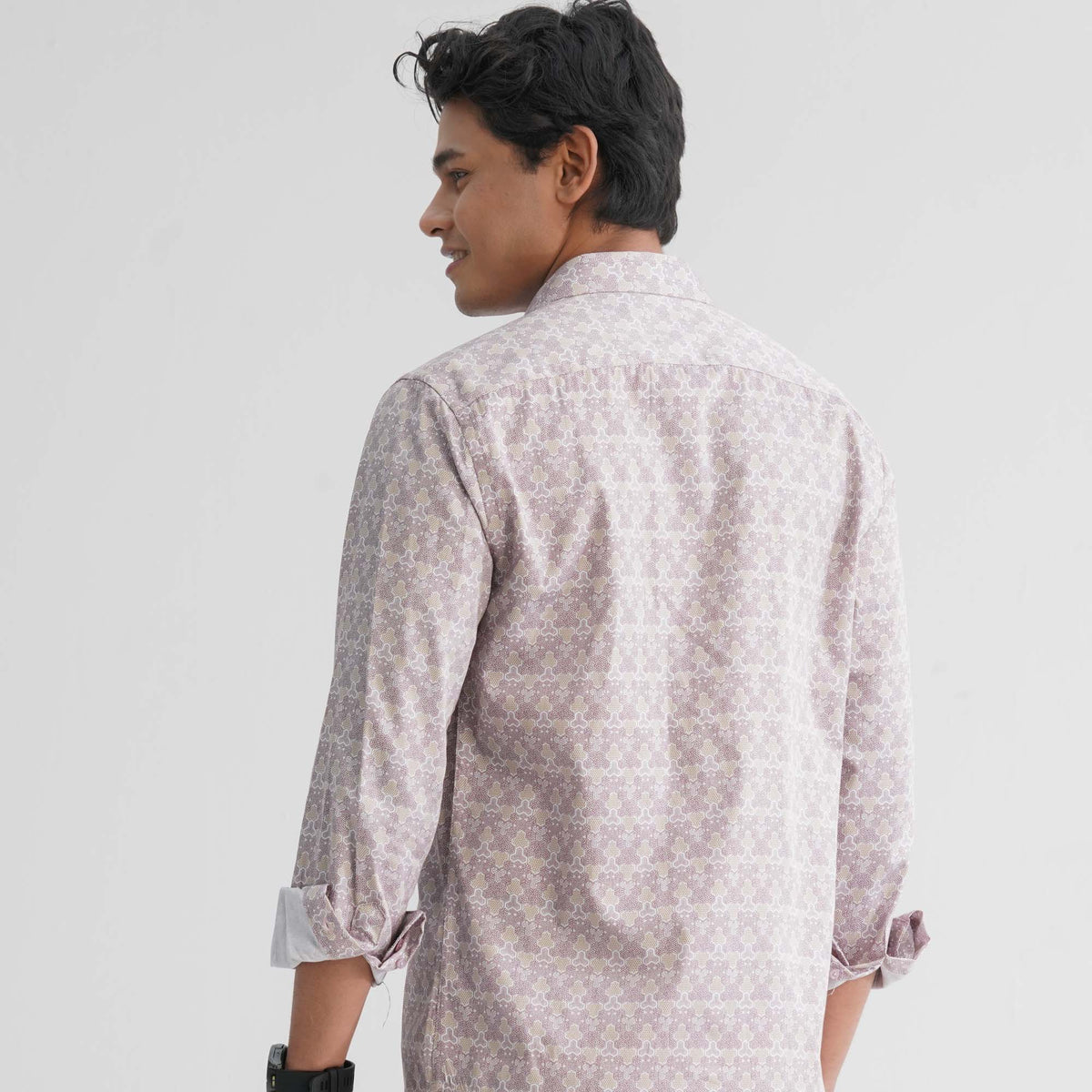Men's Maroon AOP Casual Shirt