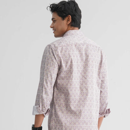 Men's Maroon AOP Casual Shirt