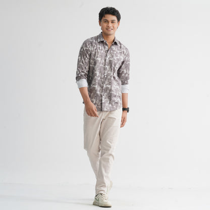 Men's Navy AOP Casual Shirt