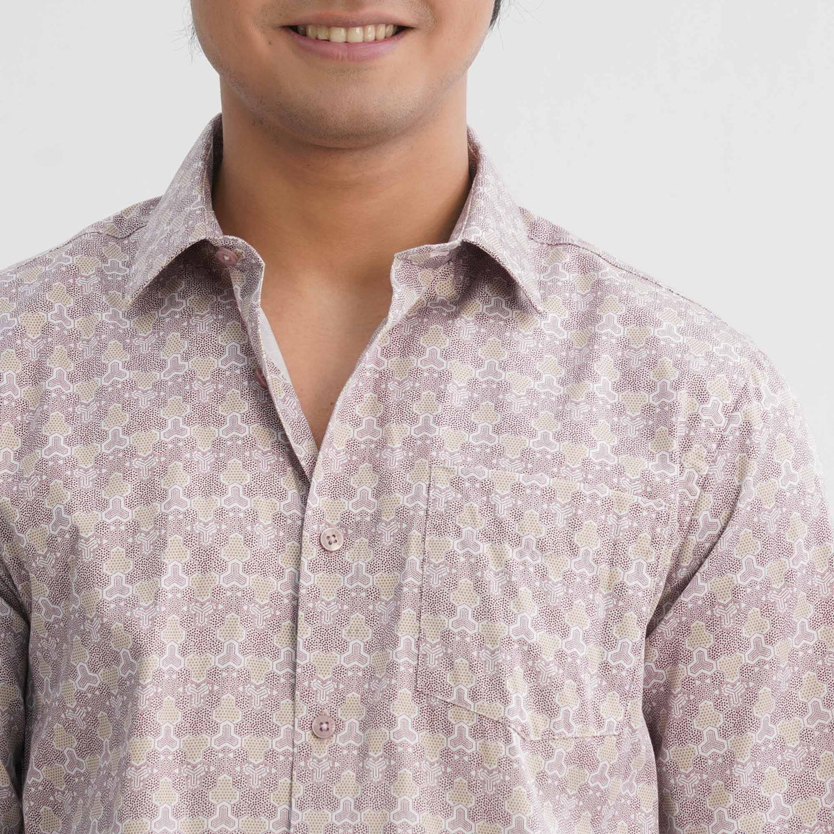 Men's Maroon AOP Casual Shirt