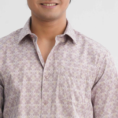 Men's Maroon AOP Casual Shirt