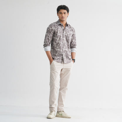 Men's Navy AOP Casual Shirt