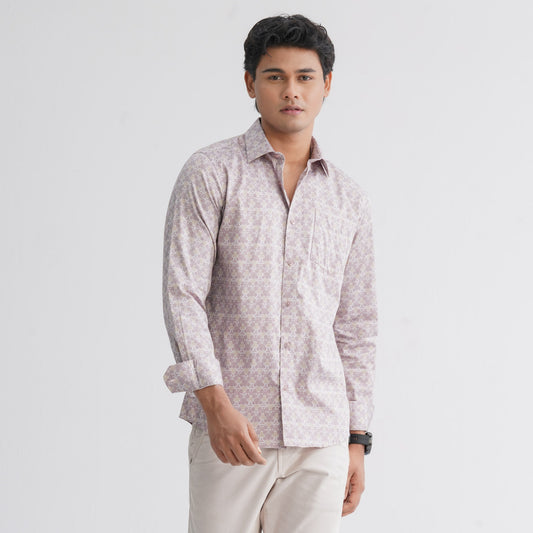 Men's Maroon AOP Casual Shirt