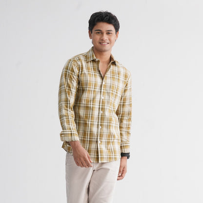 Men’s Brown Check Casual Shirt