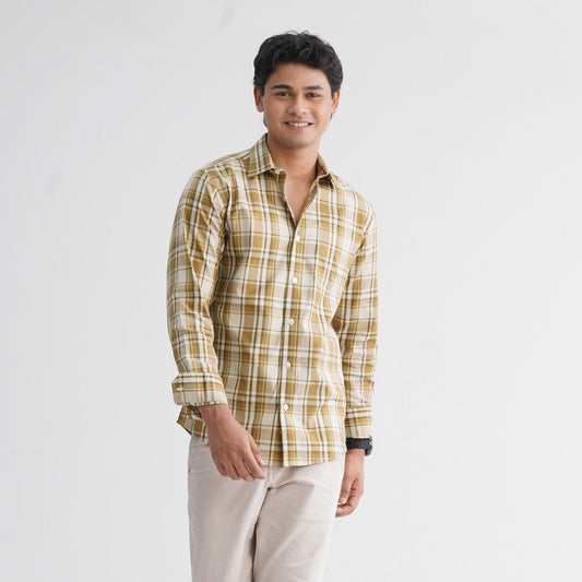 Men’s Brown Check Casual Shirt