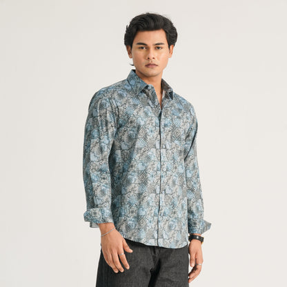 Mens Ash AOP Casual Shirt