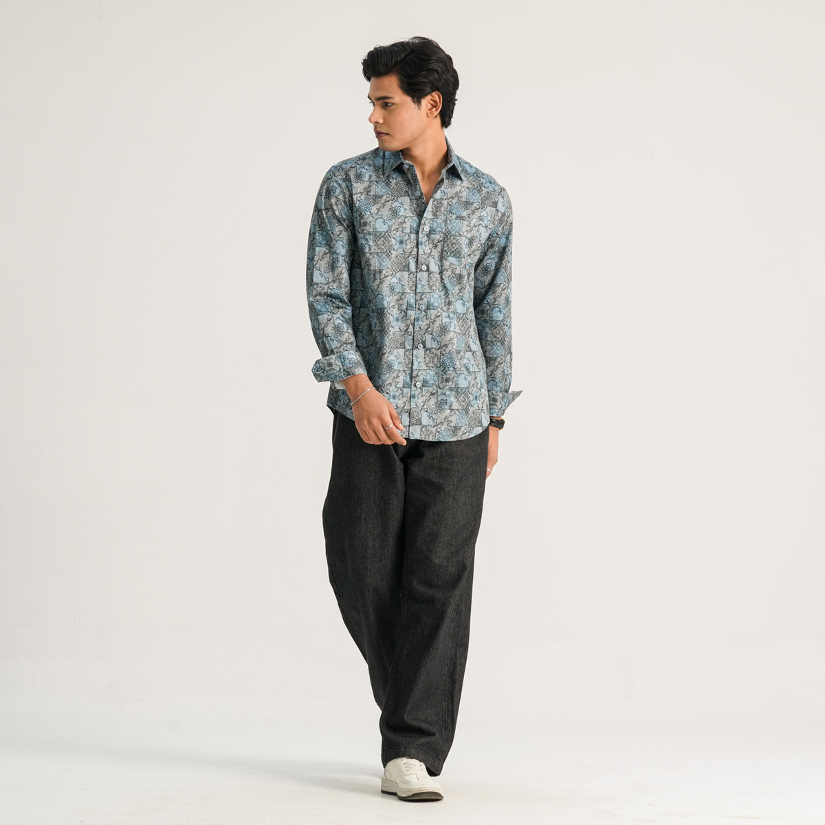 Mens Ash AOP Casual Shirt