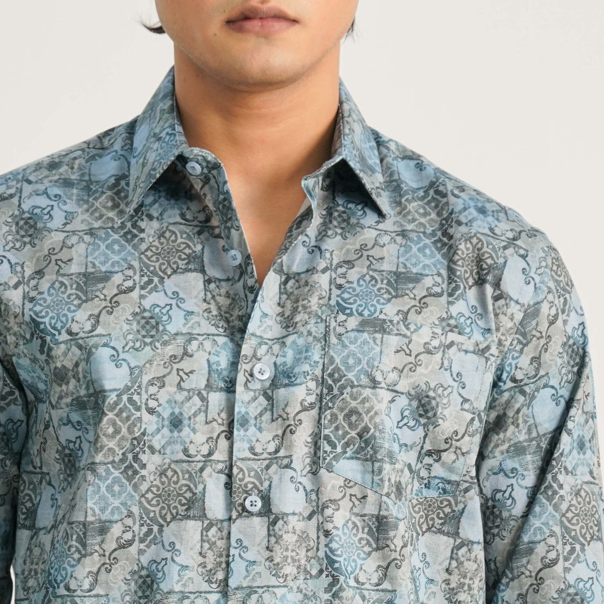 Mens Ash AOP Casual Shirt