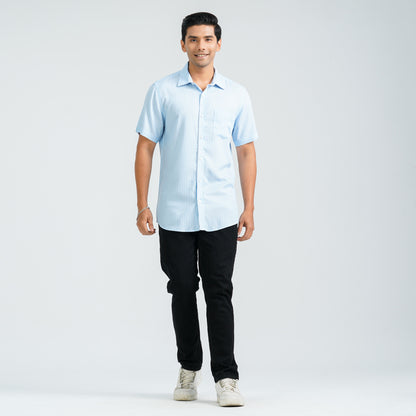 Men’s Blue Stripe Viscose Shirt