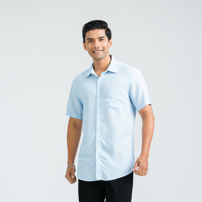 Men’s Blue Stripe Viscose Shirt