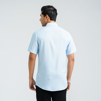 Men’s Blue Stripe Viscose Shirt