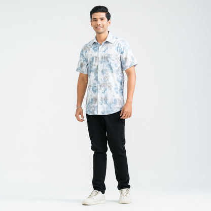 Men’s White Blended Casual Shirt