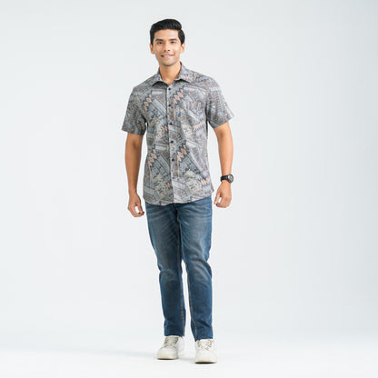 Men’s Olive Blended Casual Shirt