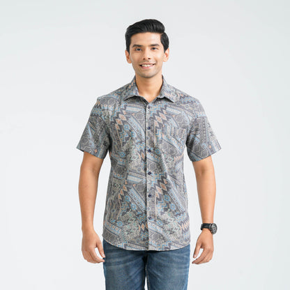 Men’s Olive Blended Casual Shirt