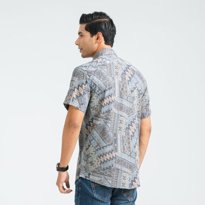 Men’s Olive Blended Casual Shirt