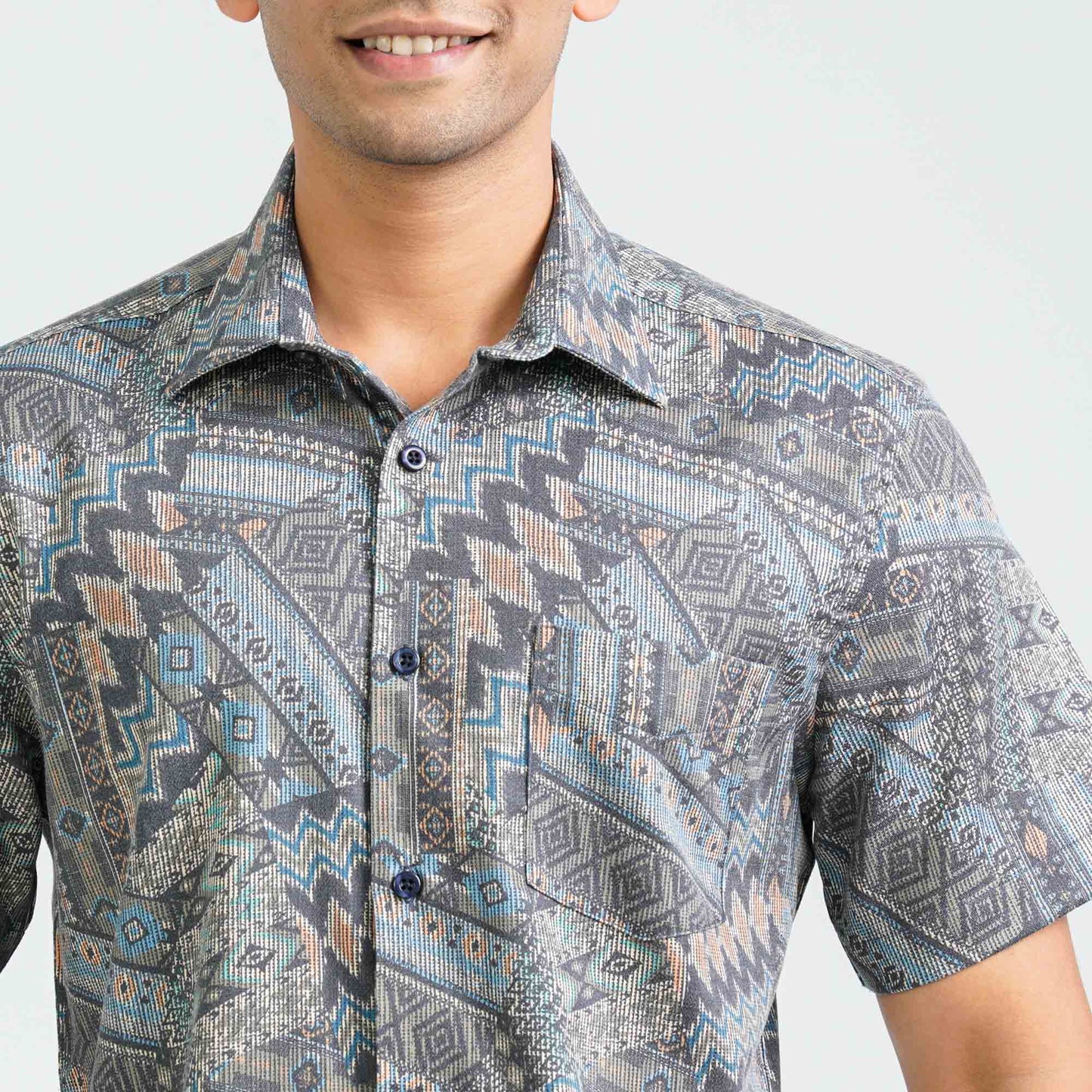 Men’s Olive Blended Casual Shirt