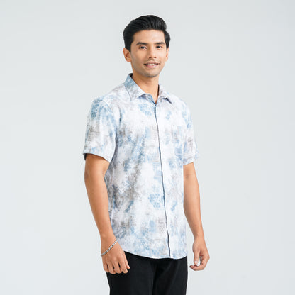 Men’s White Blended Casual Shirt
