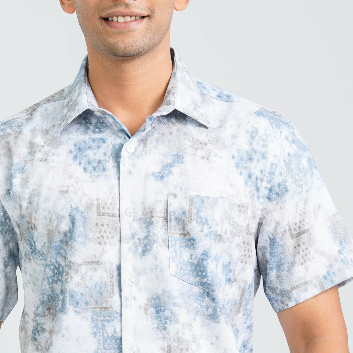 Men’s White Blended Casual Shirt