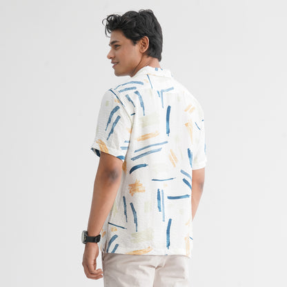 Men’s White Blended Casual Shirt