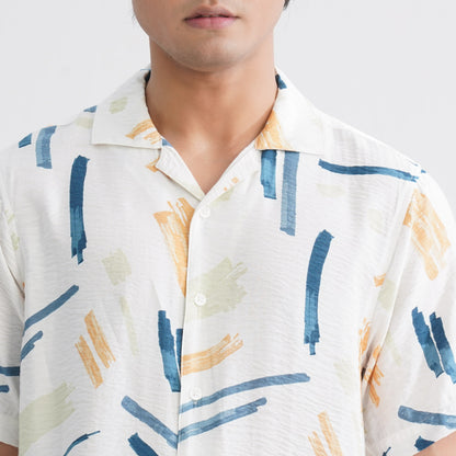 Men’s White Blended Casual Shirt
