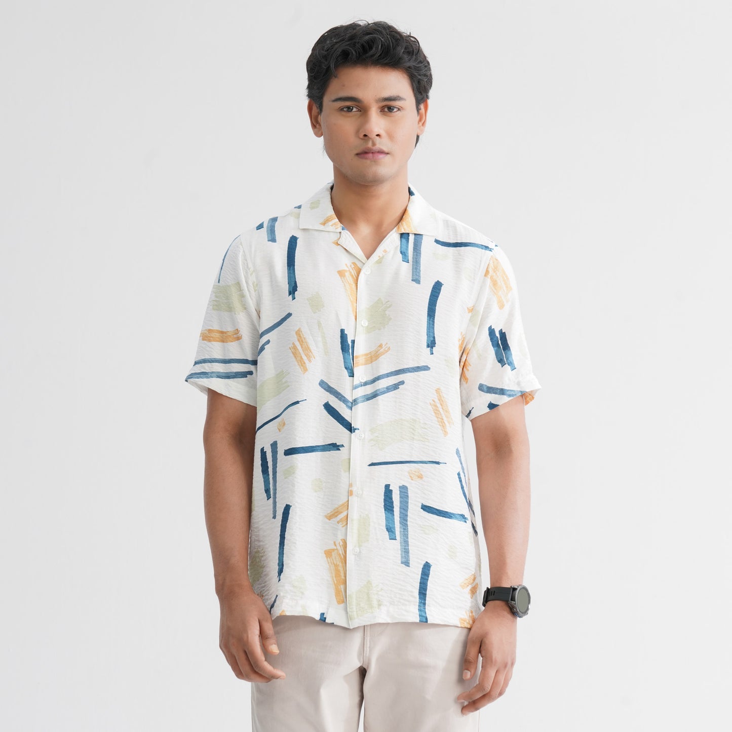 Men’s White Blended Casual Shirt