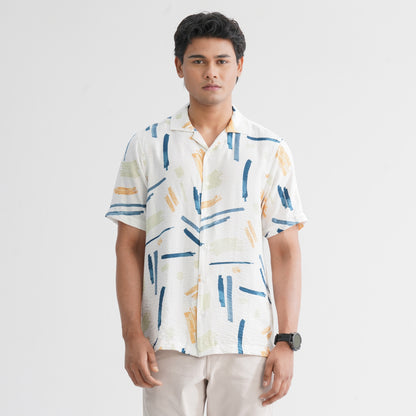 Men’s White Blended Casual Shirt