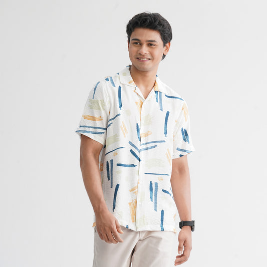 Men’s White Blended Casual Shirt