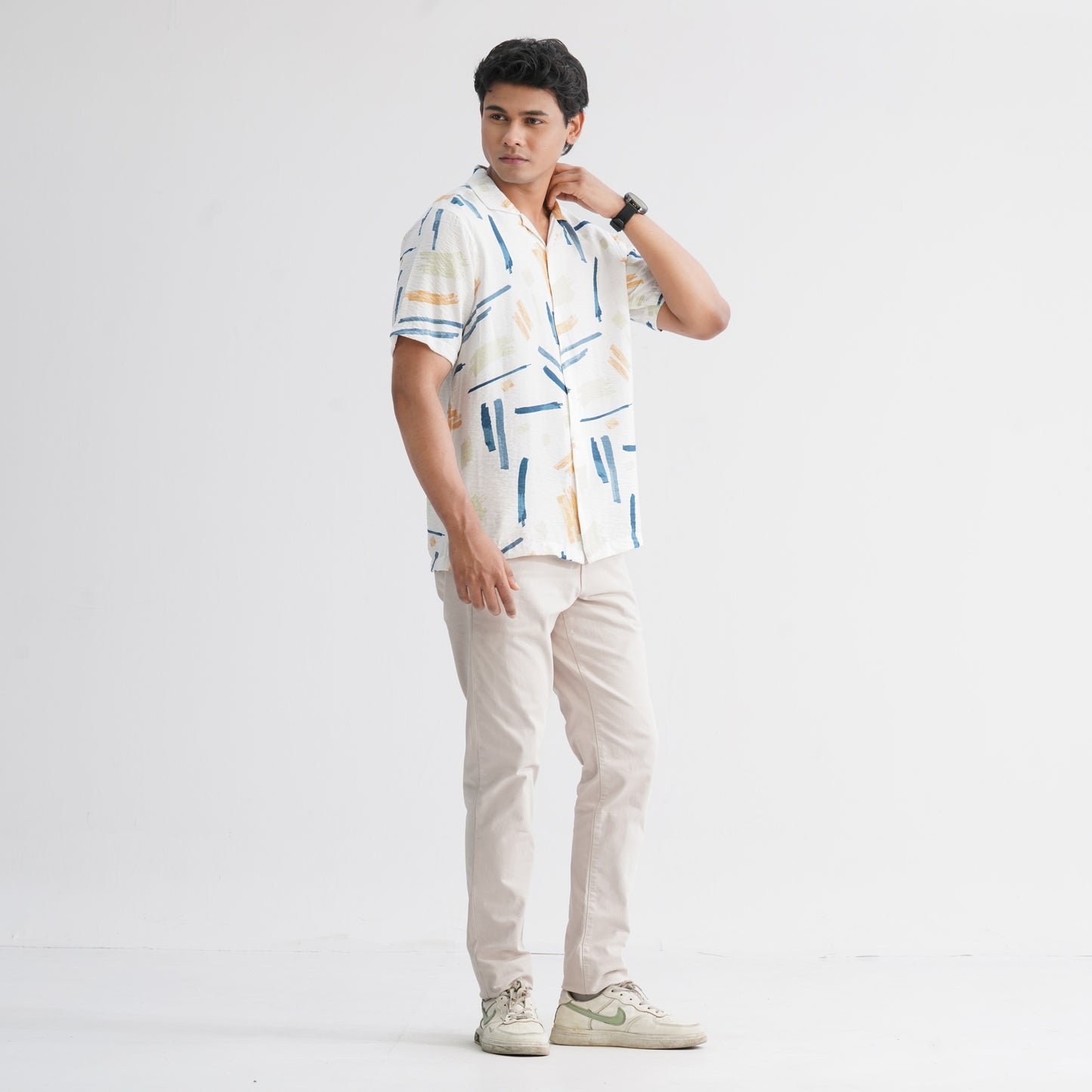 Men’s White Blended Casual Shirt