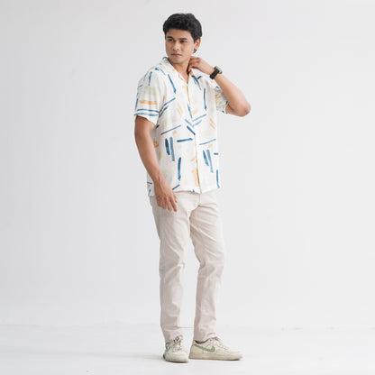 Men’s White Blended Casual Shirt