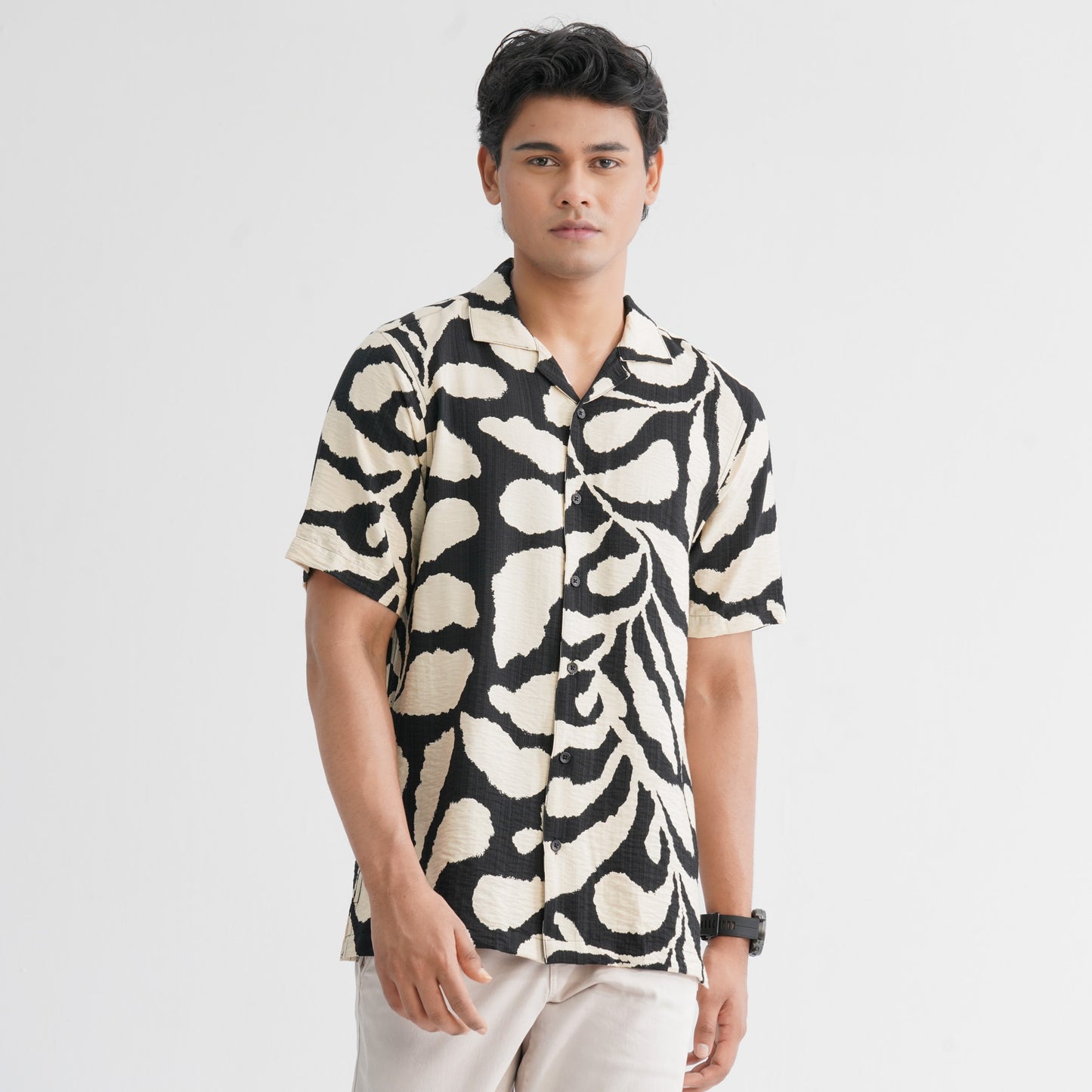 Men’s Black Cream Casual Shirt
