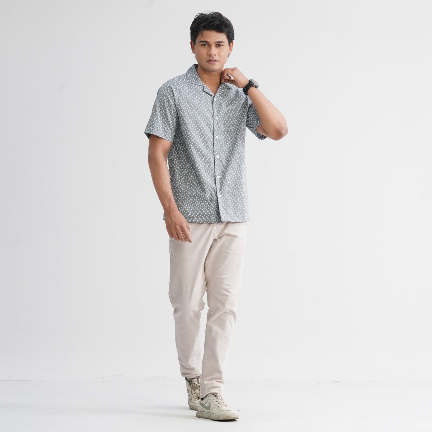 Men’s Light Ash Blended Casual Shirt