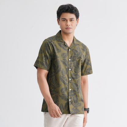 Men’s Olive Blended Casual Shirt