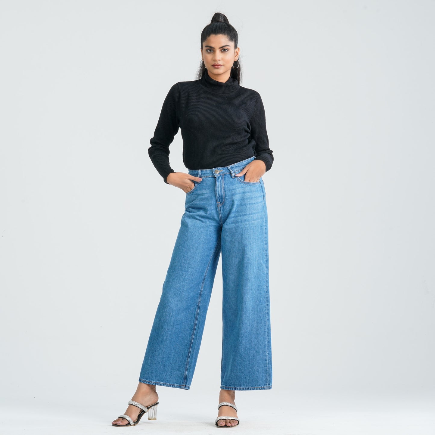 Women's Denim Wide Leg Pant
