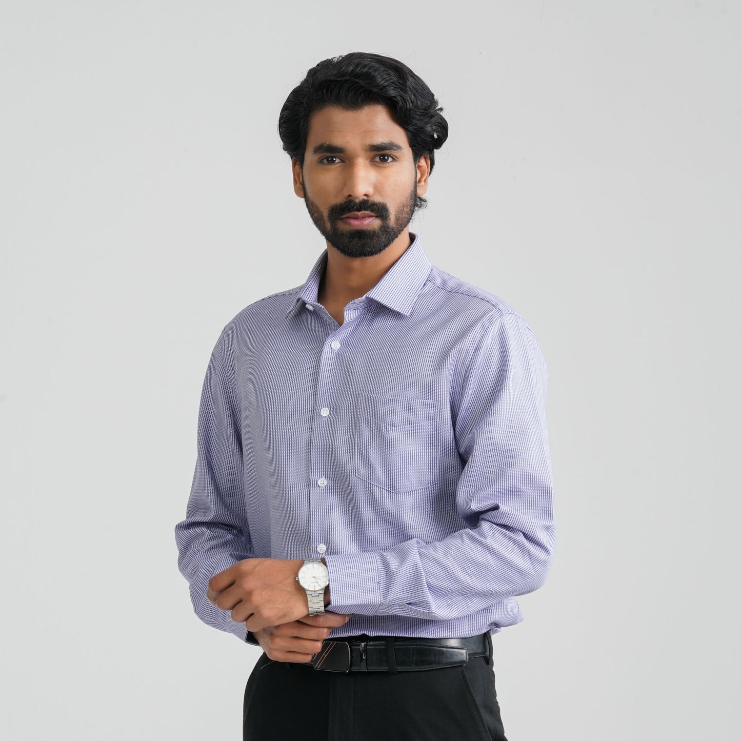Men’s Blue Cotton Formal Shirt
