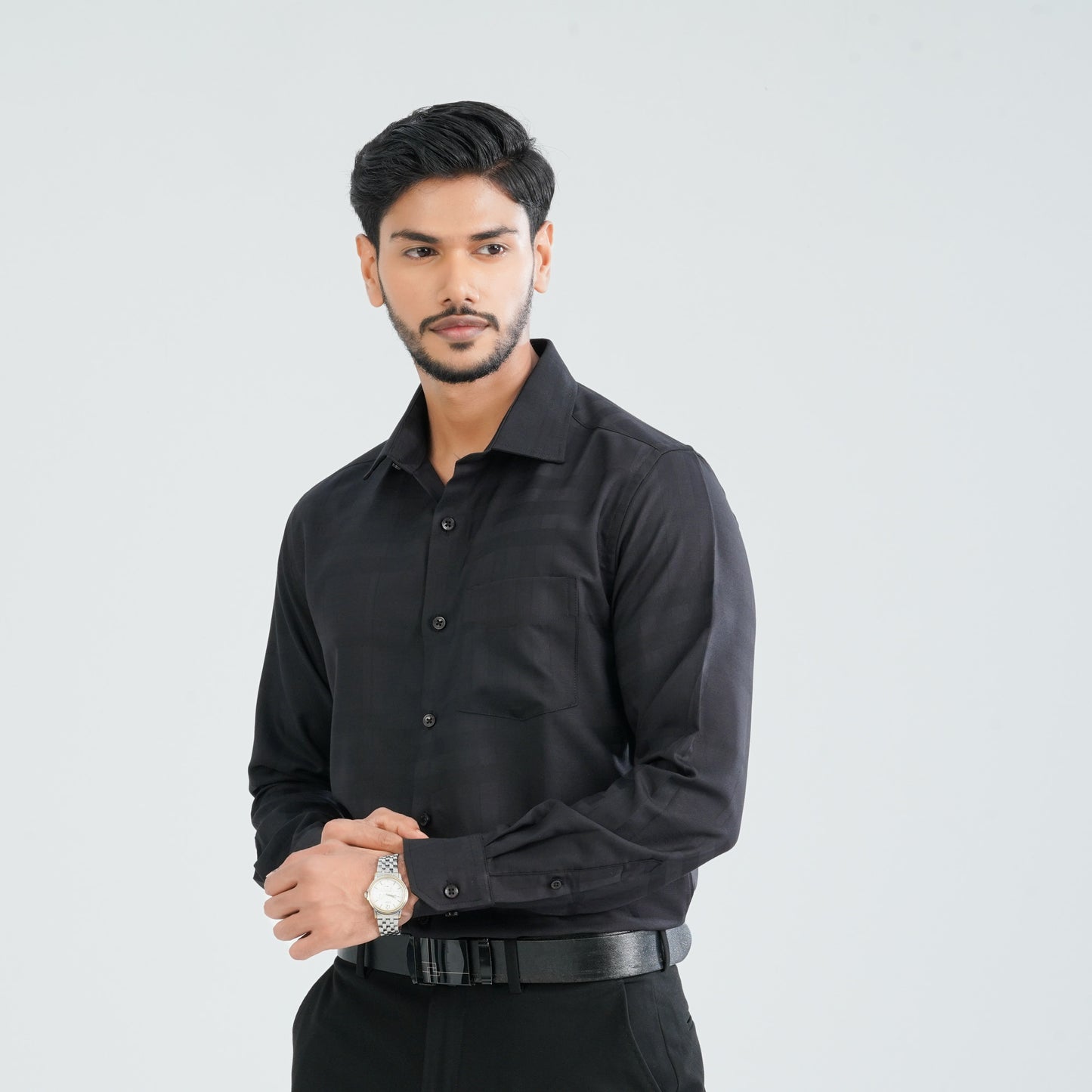 Men’s Black Cotton Formal Shirt
