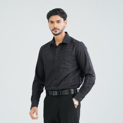 Men’s Black Cotton Formal Shirt