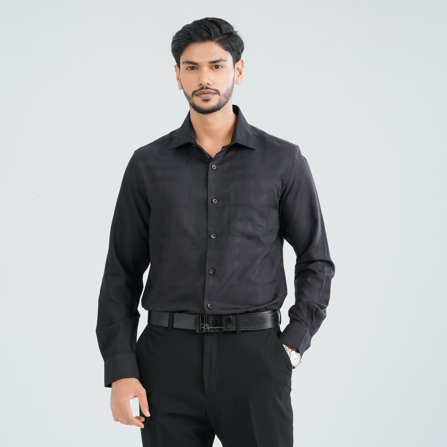 Men’s Black Cotton Formal Shirt